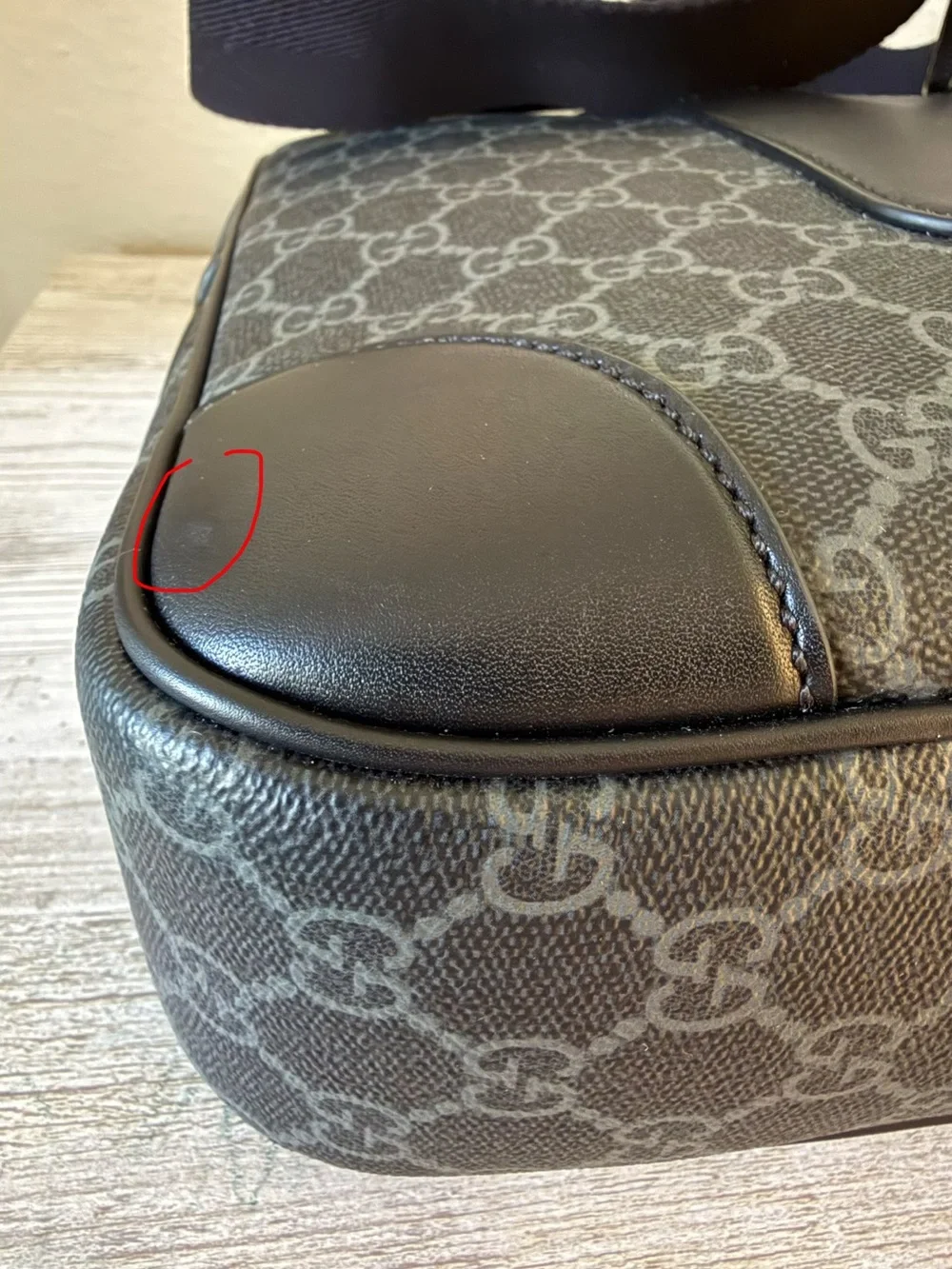 New Gucci Essence Classic Black GG Canvas medium mens briefcase, crossbody bag